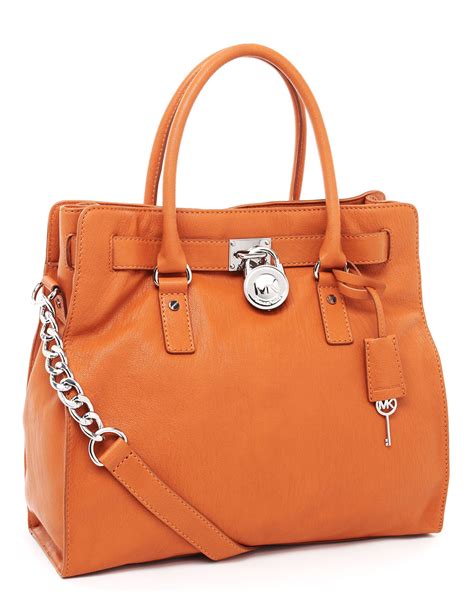 michael kors hamilton large orange|MICHAEL Michael Kors Hamilton 18K Satchel Burnt Orange.